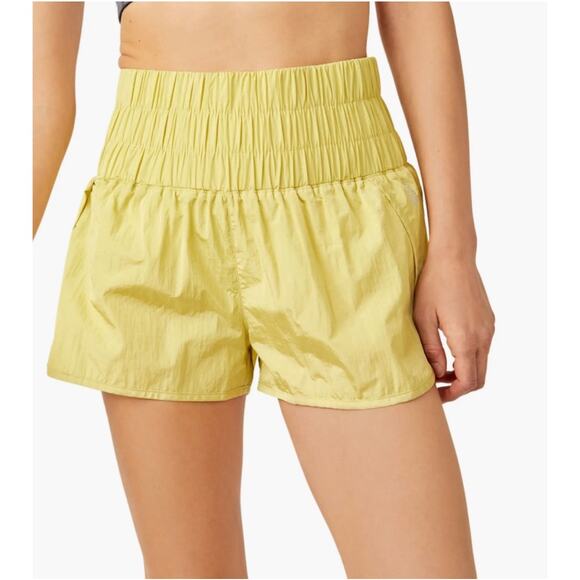 Free People Movement The Way Home Golden Shorts Size Medium - Picture 2 of 9